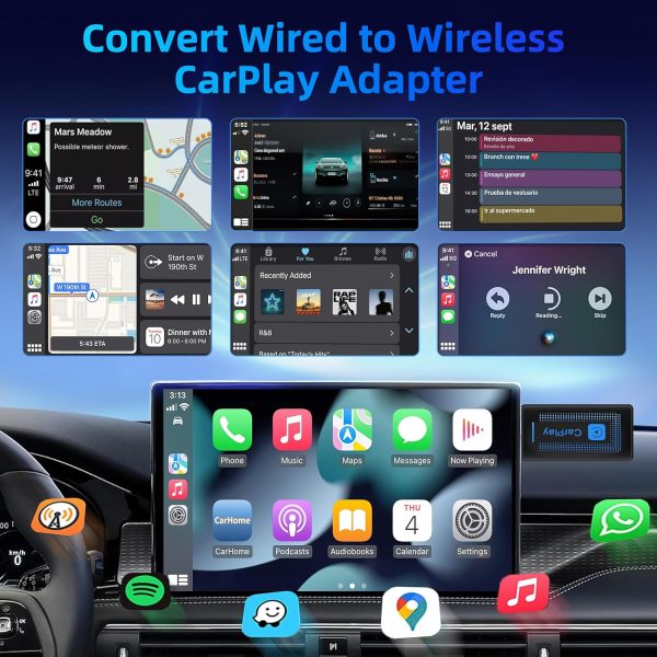 Wireless Carplay Adapter for iPhone,2024 Upgrade USB CarPlay... - Image 5