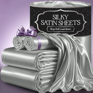 DECOLURE Satin Bed Sheets - 4 Piece Luxury Silky Queen Size ...