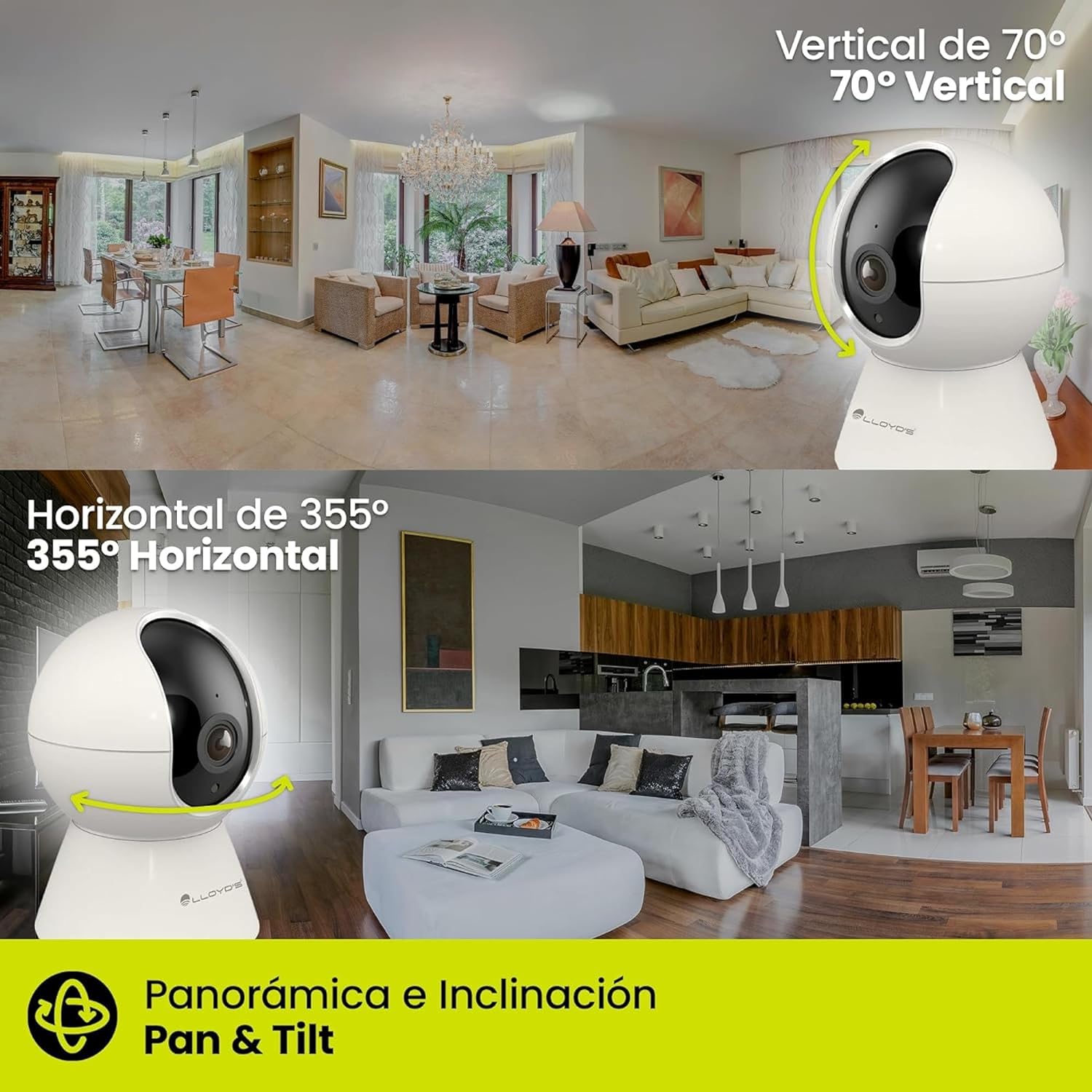 Lloyd’s Home IP Smart WiFi Pan-Tilt Camera, Wireless Home Ca…