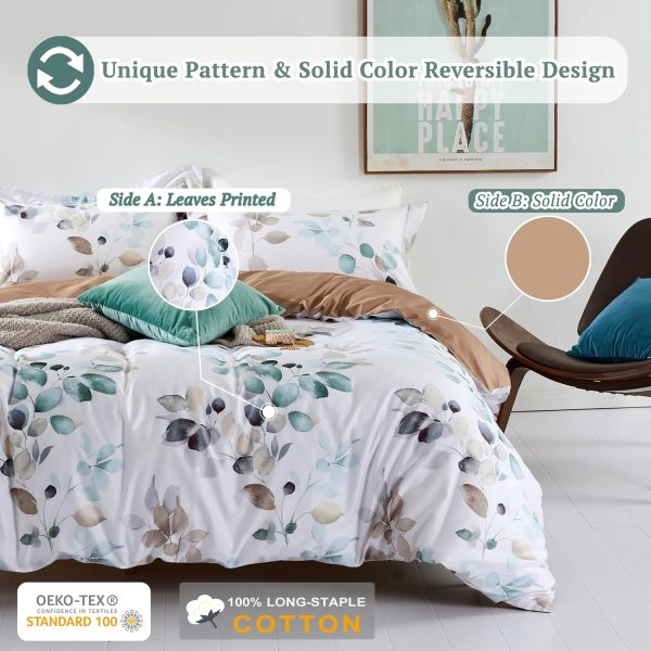 MILDLY 100% Egyptian Cotton Duvet Cover Sets, Gradient Teal ... - Image 3