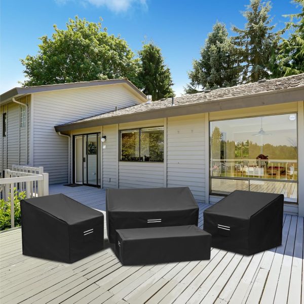 Loriano Patio Furniture Covers, 4 Piece Outdoor Furniture Co... - Image 7