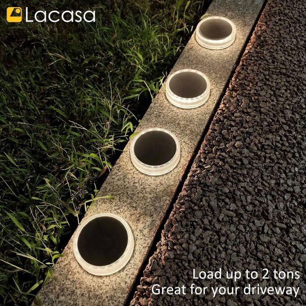 Lacasa Solar Deck Lights, 4 Pack 30LM Outdoor Solar Powered ... - Image 2