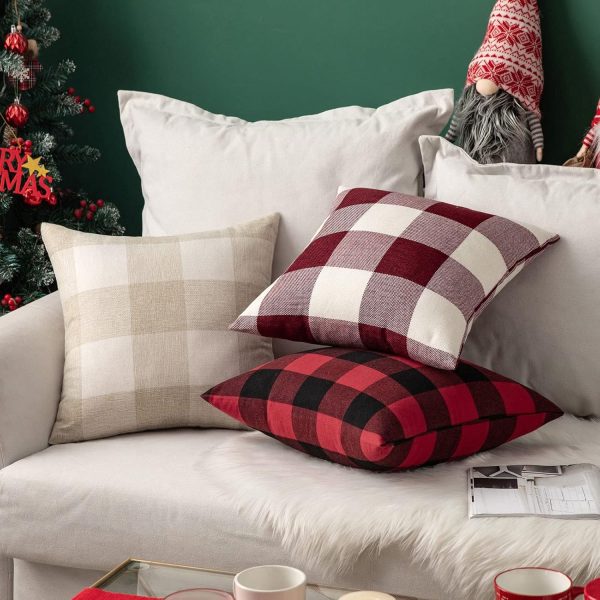 MIULEE Pack of 2 Farmhouse Buffalo Check Plaids Polyester Li... - Image 8
