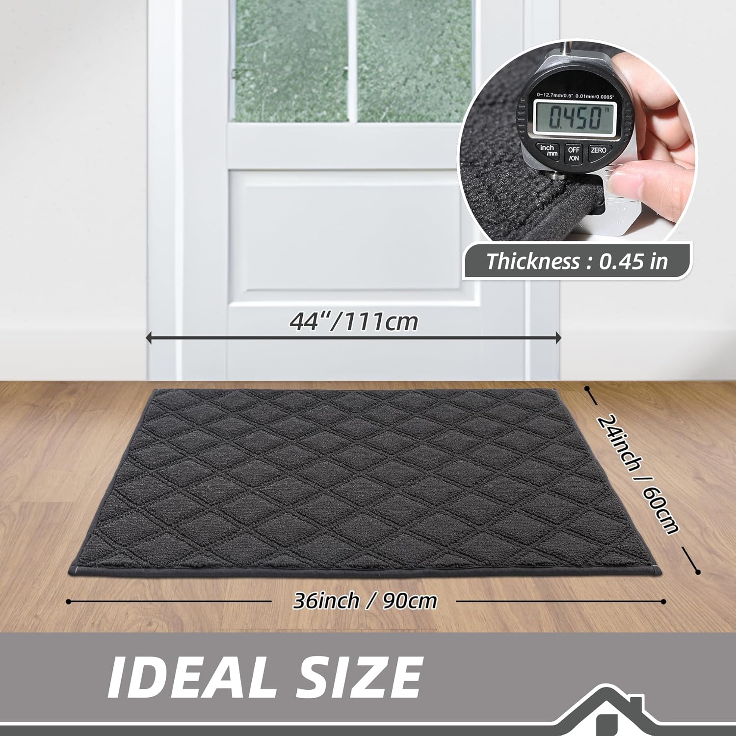 BEQHAUSE Door Mat 24″ x 36″, Front Back Door Mat Non-Slip, A…