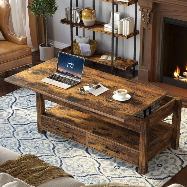 Rolanstar Coffee Table, 47" Lift Top Coffee Table with Drawe... - Image 2