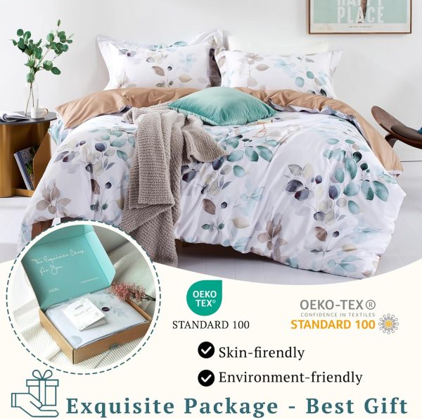 MILDLY 100% Egyptian Cotton Duvet Cover Sets, Gradient Teal ... - Image 7
