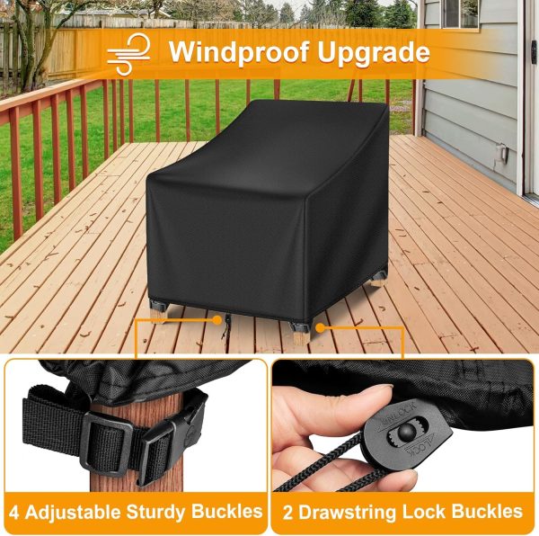 Kipiea 500D Patio Chair Covers Waterproof Winter - 2 Pack La... - Image 5