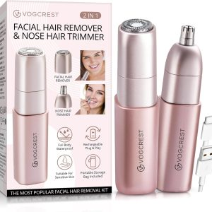 Facial - Nose Hair Remover Women: 2 in 1 Painless Electric F...