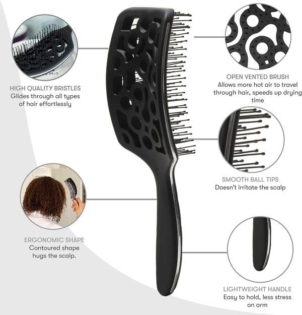 FRAMAR Professional Wet Hair Brush - Vented Hair Brush For W... - Image 3
