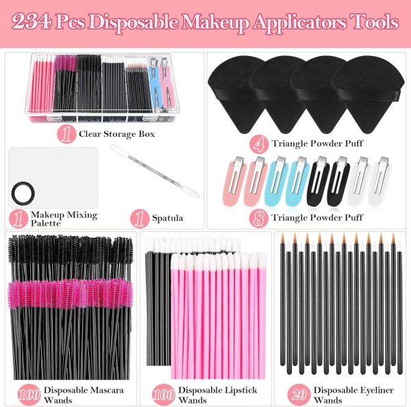 Disposable Makeup Applicators Kit with Triangle Puff Mixing ... - Image 2