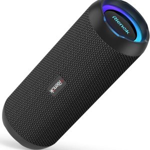 RIENOK Bluetooth Speaker Portable 30W Bass Button IPX7 Water...