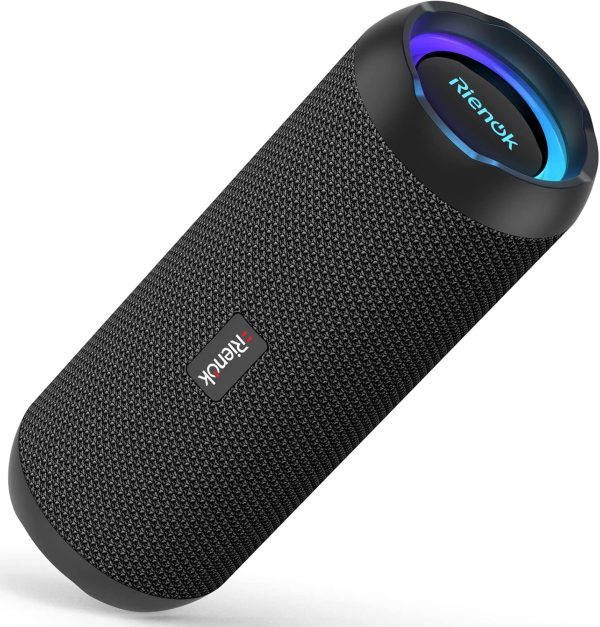 RIENOK Bluetooth Speaker Portable 30W Bass Button IPX7 Water...