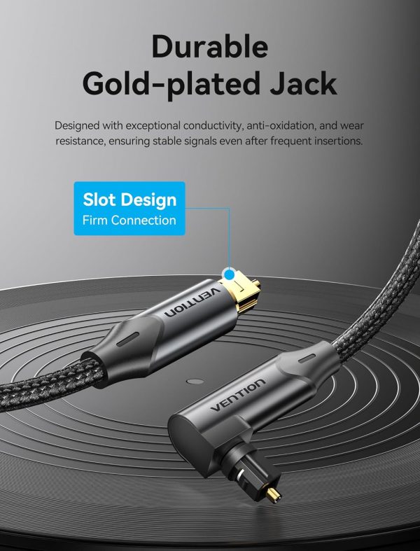 VENTION 90 Degree Digital Optical Audio Cable 33ft- Fiber Op... - Image 8