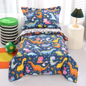 Wowelife Dinosaur Toddler Bedding Set for Boys Grey 4 Piece ...
