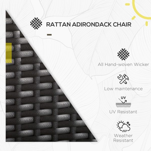 Outsunny Patio Wicker Adirondack Chair, PE Rattan Outdoor Mu... - Image 6