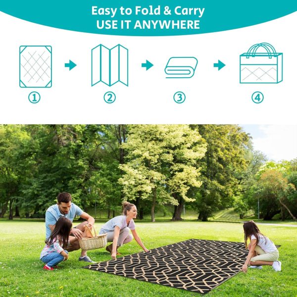 HEBE Outdoor Rug 6'x9' Waterproof Patio Mat Reversible Outsi... - Image 4