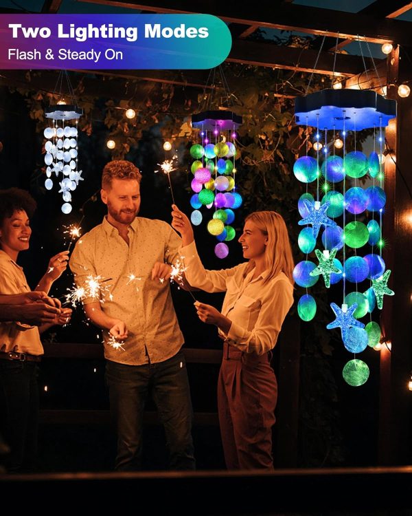 Toodour Solar Wind Chimes for Outside, Shells Light Gifts fo... - Image 2