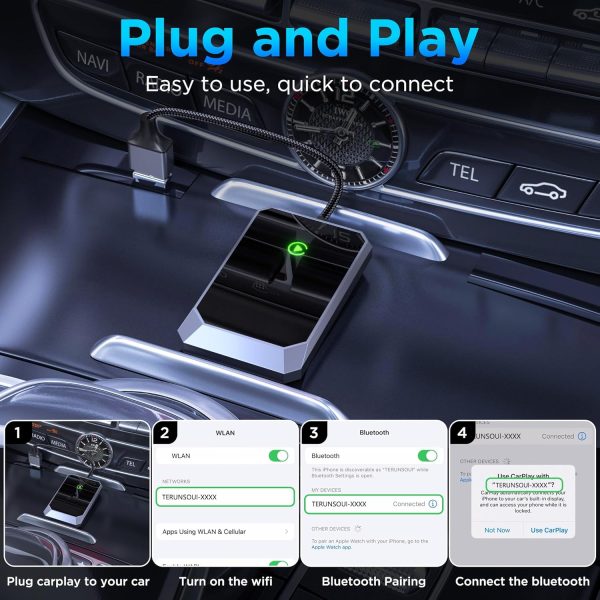 Wireless Carplay Adapter, Converts Wired to Wireless carplay... - Image 2