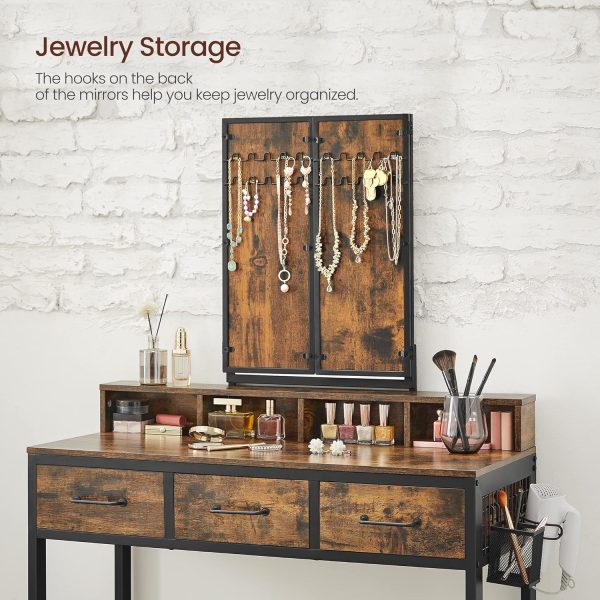 VASAGLE Vanity Set with Mirror and Stool, Makeup Vanity with... - Image 8