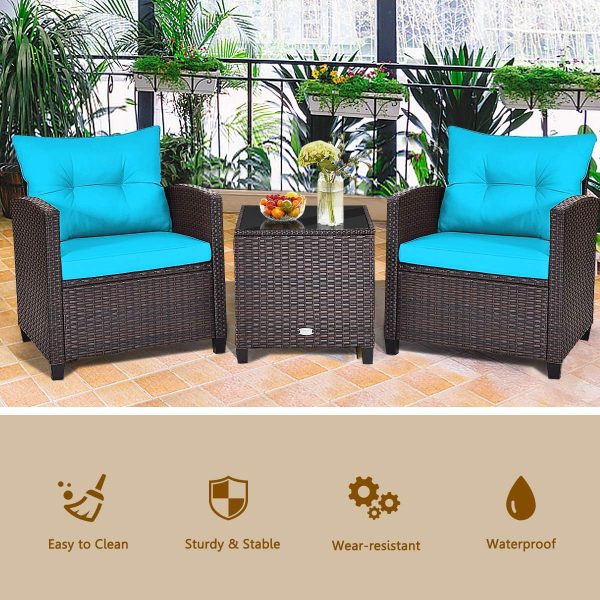 KOTEK 3 Piece Patio Furniture Set, Outdoor Conversation Set ... - Image 9