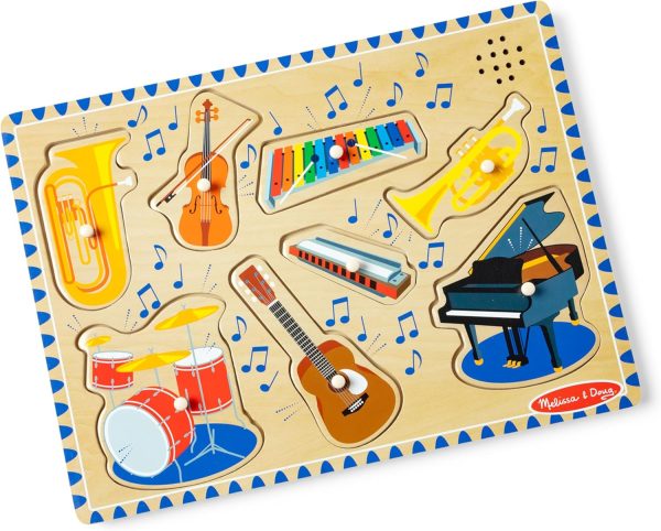 Melissa & Doug Musical Instruments Sound Puzzle - Wooden Peg...