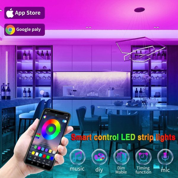 Tenmiro Led Lights for Bedroom 100ft(2 Rolls of 50ft) Smart ... - Image 3