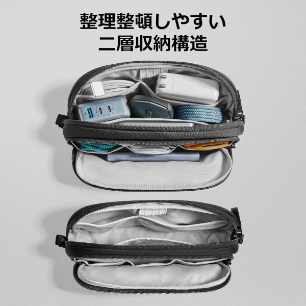 tomtoc Electronic Organizer Travel Case, Water Resistant Dua... - Image 2