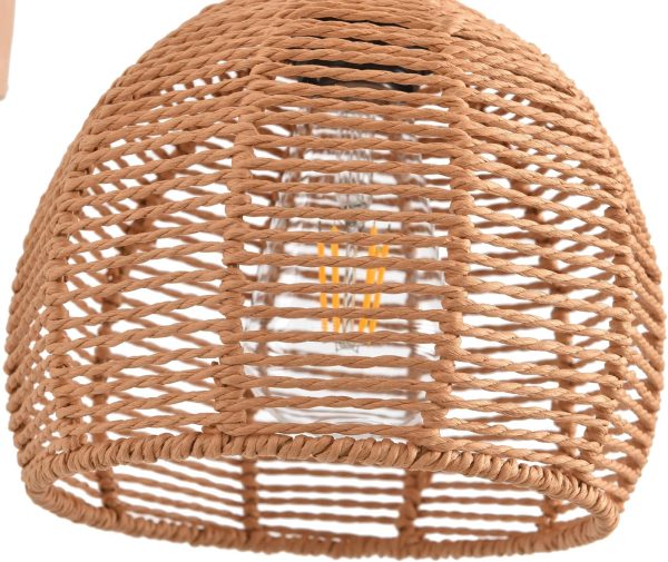 Plug in Wall Sconce,Farmhouse Wicker Wall Lamp Plug in,Hand ... - Image 3
