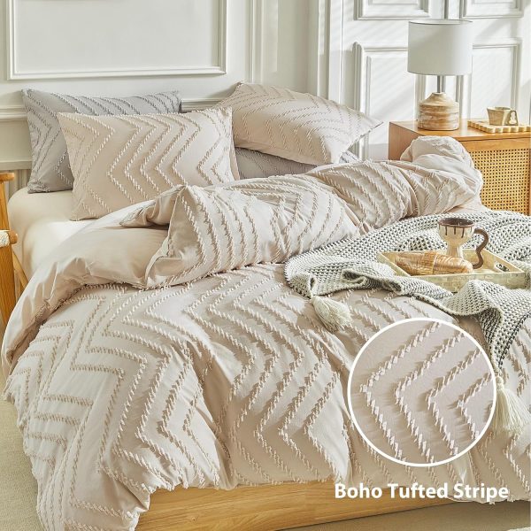 WARMDERN Boho Duvet Cover Set, Tufted Bedding Duvet Covers S... - Image 2