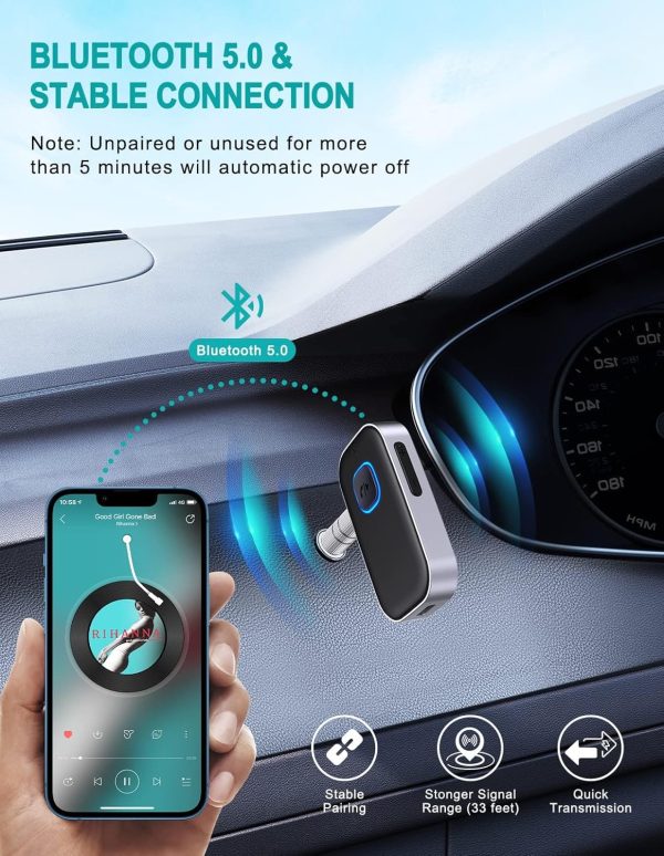 Bluetooth Car Adapter, WOCBUY 3.5mm AUX Bluetooth Receiver f... - Image 3