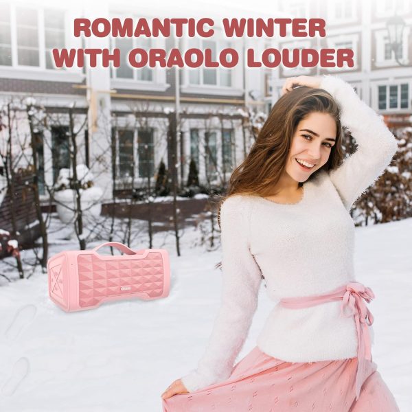 Oraolo Pink Bluetooth Speaker Louder 40W Portable Wireless S... - Image 3