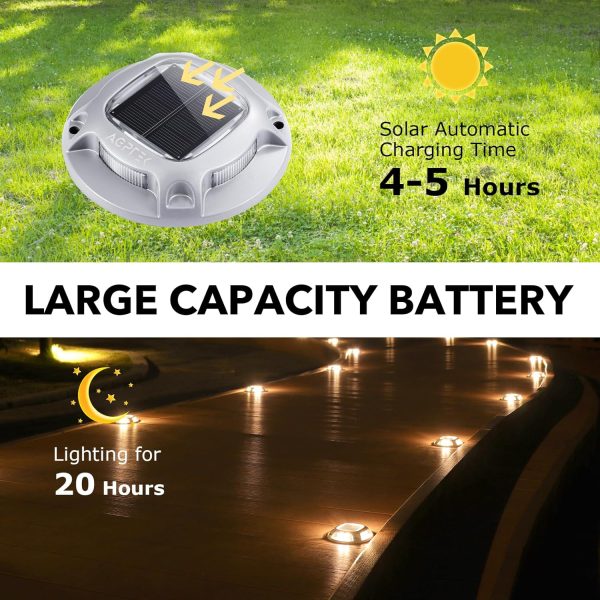 Solar Deck Lights Outdoor 24 Pack, AGPTEK Solar Deck Lights ... - Image 3