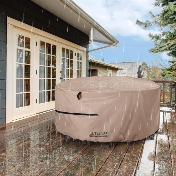 ULTCOVER Round Patio Furniture Cover - Outdoor Waterproof Ta... - Image 6