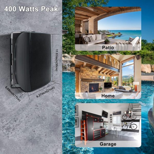 Herdio 6.5 Inches Indoor Outdoor Bluetooth Speakers Waterpro... - Image 4