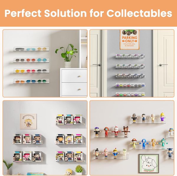 upsimples Clear Acrylic Shelves for Storage, 15" Floating Sh... - Image 5