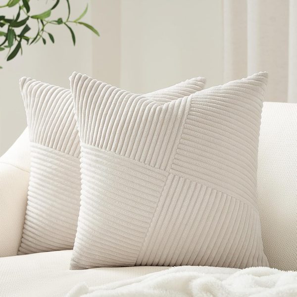 Topfinel Cream White Decorative Neutral Throw Pillow Covers ...