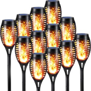Toodour Solar Flame Torch Lights, 12 Pack Solar Lights Outdo...