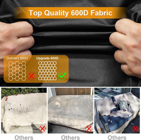 Kipiea Patio Sofa Cover, Heavy Duty 600D Outdoor Couch Cover... - Image 6
