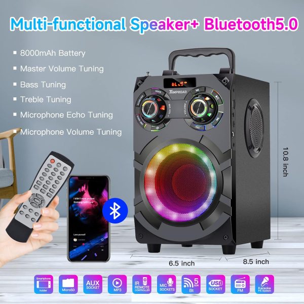 Bluetooth Speakers, 60W Loud Wireless Stereo Speaker with Su... - Image 3