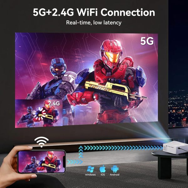 5G WiFi Bluetooth Projector,2024 Upgraded Native 1080P Outdo... - Image 3