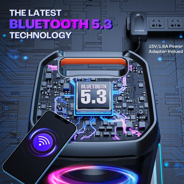W-KING 240W Peak Bluetooth Speaker, 115dB Loud, Massive Bass... - Image 6