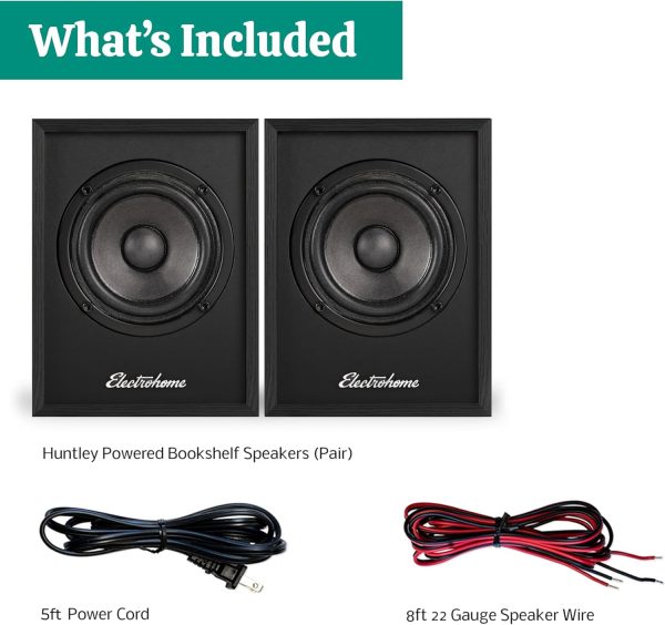 Electrohome Huntley Powered Bookshelf Speakers with Built-in... - Image 9