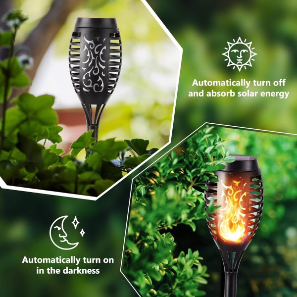 Toodour Solar Flame Torch Lights, 12 Pack Solar Lights Outdo... - Image 4