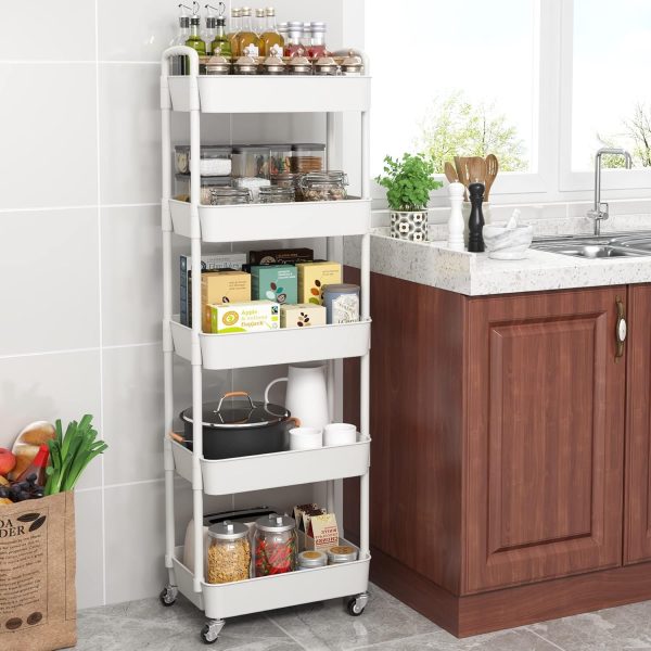 UDEAR 5-Tier Kitchen Rolling Utility Cart,Multifunction Stor... - Image 4