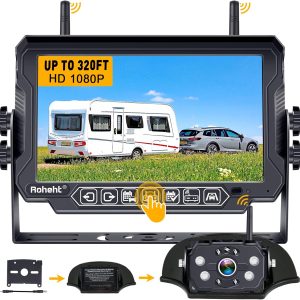 RV Backup Camera Wireless Strong Signal: HD 1080P 7'' Touch ...