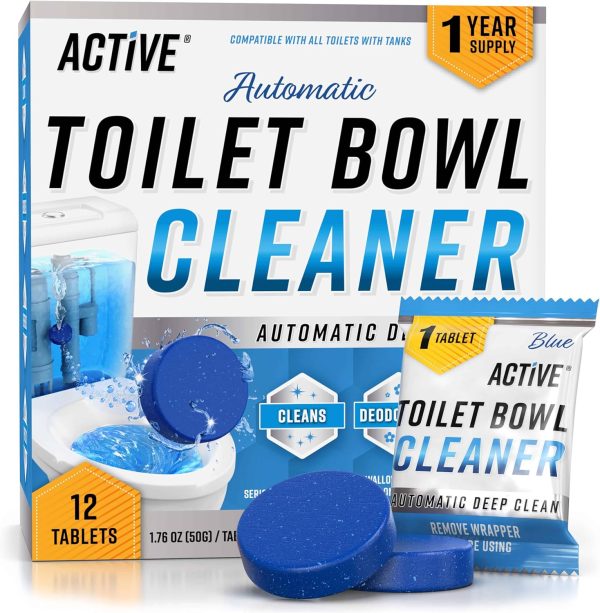 Automatic Toilet Bowl Cleaner Tablets - ACTIVE Blue Gel Toil...
