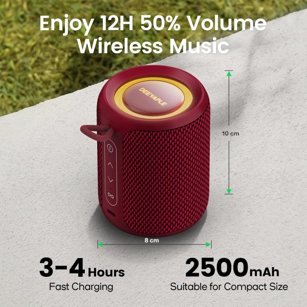 Deeyaple Portable Bluetooth Speaker, IP67 Waterproof Mini Bl... - Image 3