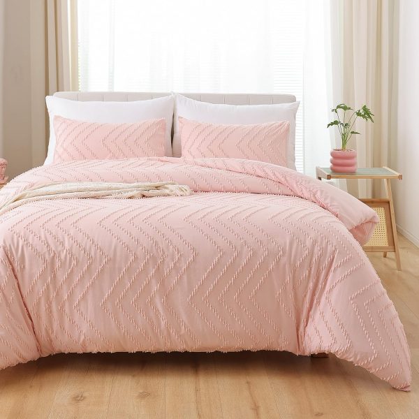 YIKUSH Pink Comforter Set King Comforter Set 3PCS (1 Tufted ... - Image 5