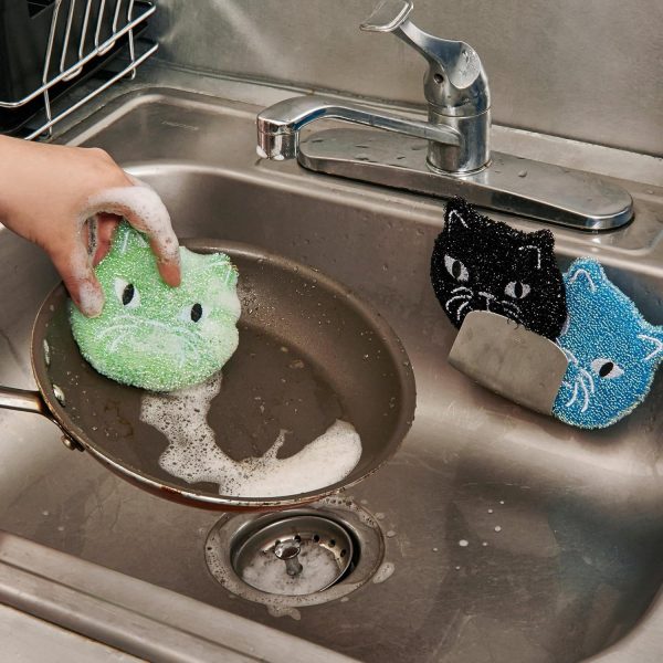 Kikkerland Reusable Cat Scrub Sponge – Cleaning Supplies for... - Image 6