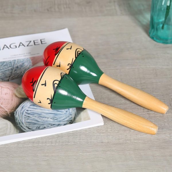 Professional Maracas, Wooden Rumba Shaker Rattle Latin Percu... - Image 5